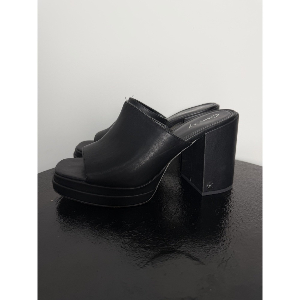 Sam‎ Edelman Shoes Ollyn Circus NY Black Platform Sandals Heels Size 8.5 Slip On
